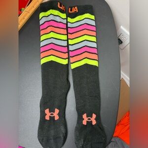 Under Armour Black Socks with Vibrant Chevron Design